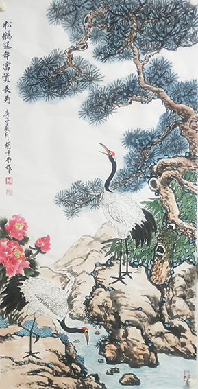 胡中堂作品13《松鹤延年 富贵长寿》